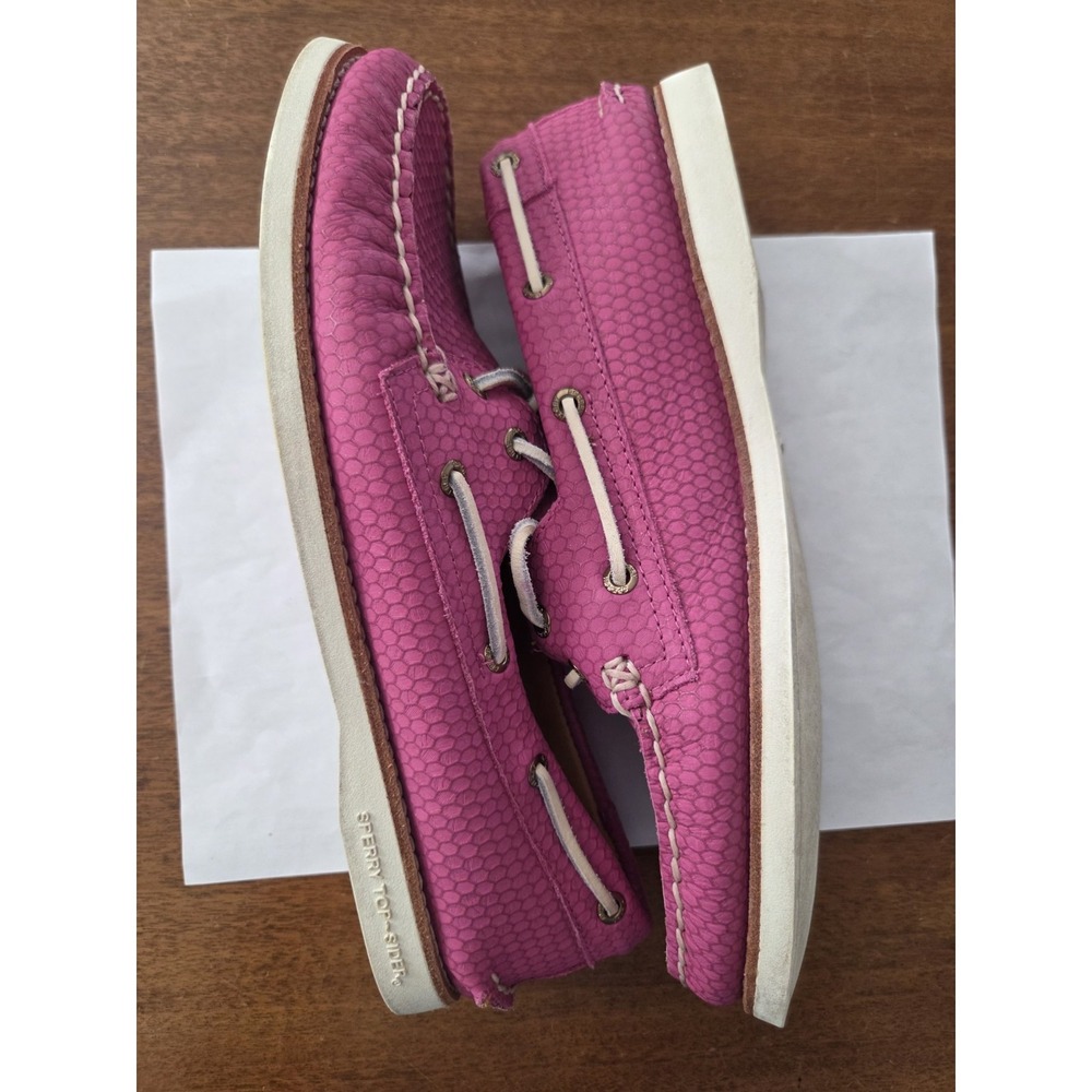 Sperry Top Sider Gold Cup Honeycomb Women's 9.5 M Pink Raspberry Boat Shoes - Picture 7 of 11